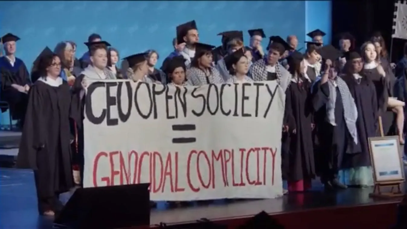 Botrány: Palesztinpárti diákok ordibáltak és fenyegetőztek a CEU diplomaosztóján