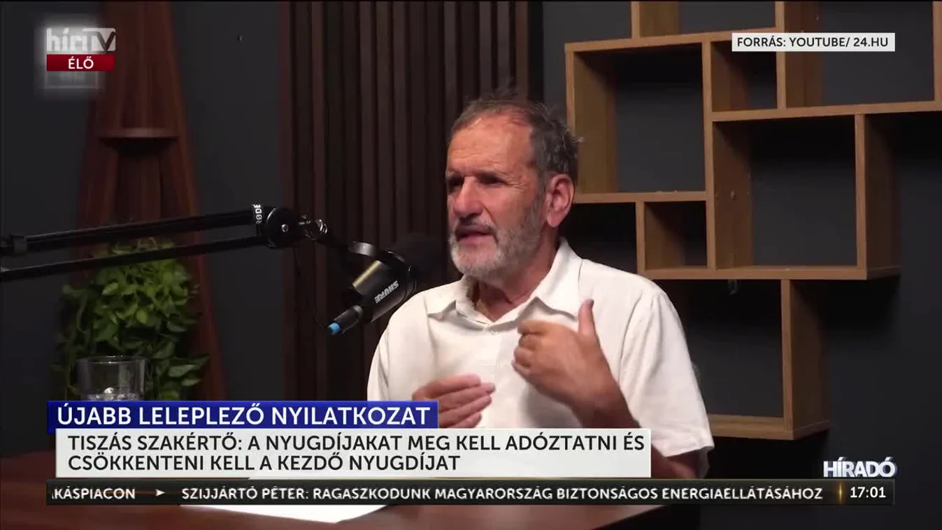 TISZÁS SZAKÉRTŐ: A NYUGDÍJAKAT MEG KELL ADÓZTATNI ÉS CSÖKKENTENI KELL A KEZDŐ NYUGDÍJAT