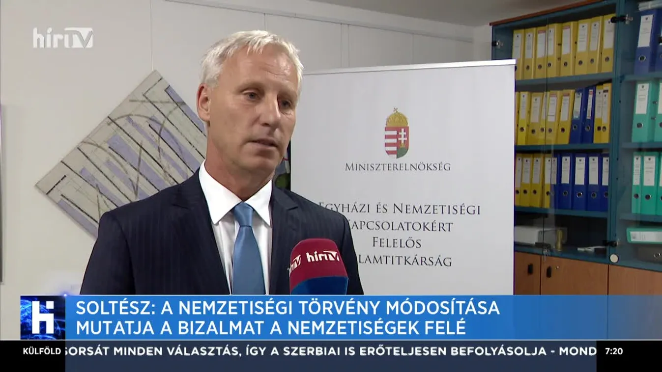 Soltész: a nemzetiségi törvény módosítása mutatja a bizalmat a nemzetiségek felé