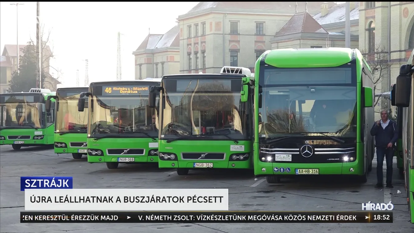 Újra leállhatnak a buszjáratok Pécsett + videó