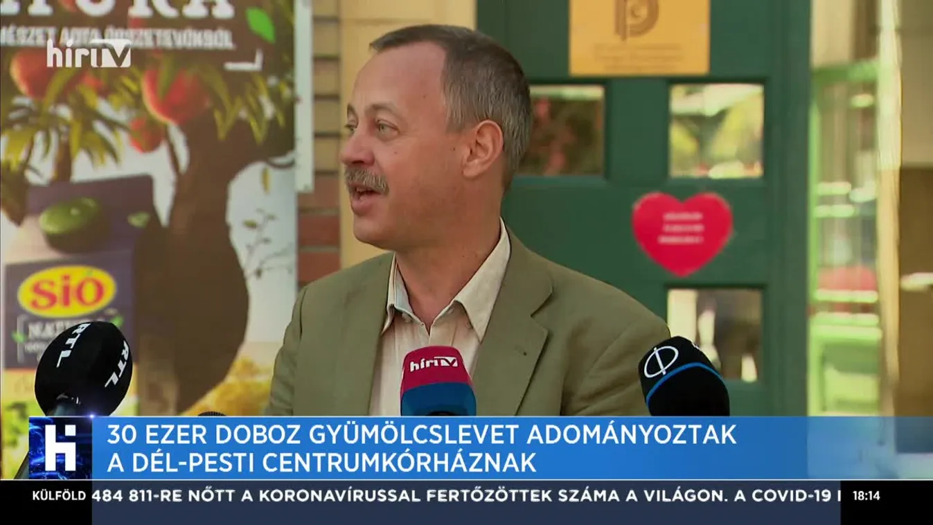 30 ezer doboz gyümölcslevet adományoztak a Dél-Pesti Centrumkórháznak