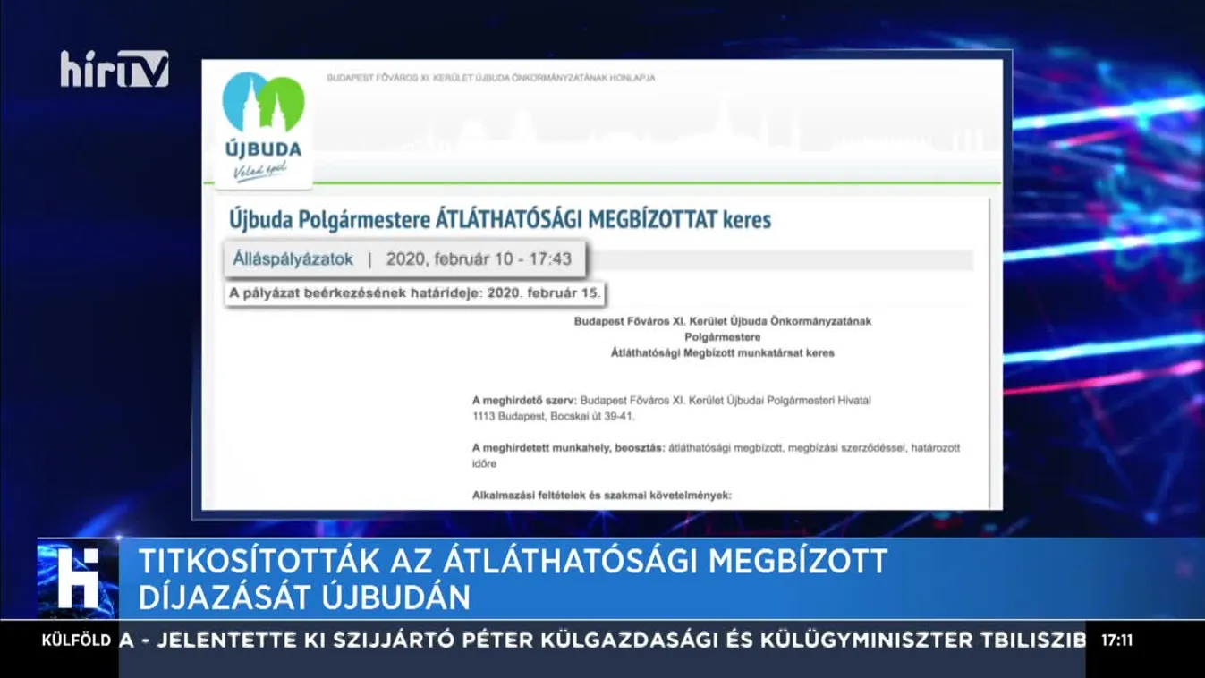 Titkosították az átláthatósági megbízott díjazását Újbudán