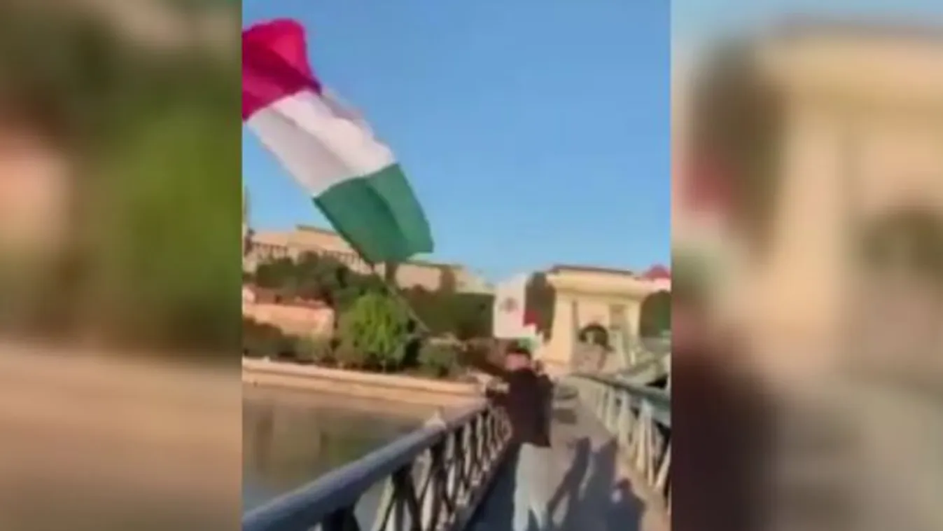 Elfogták a magyar zászlót Dunába dobó két fiatalt