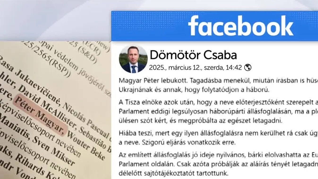 Bennfentes: Digitális nyomok mutatják, hogy Magyar Péter előterjesztője volt a háborúpárti dokumentumnak + videó