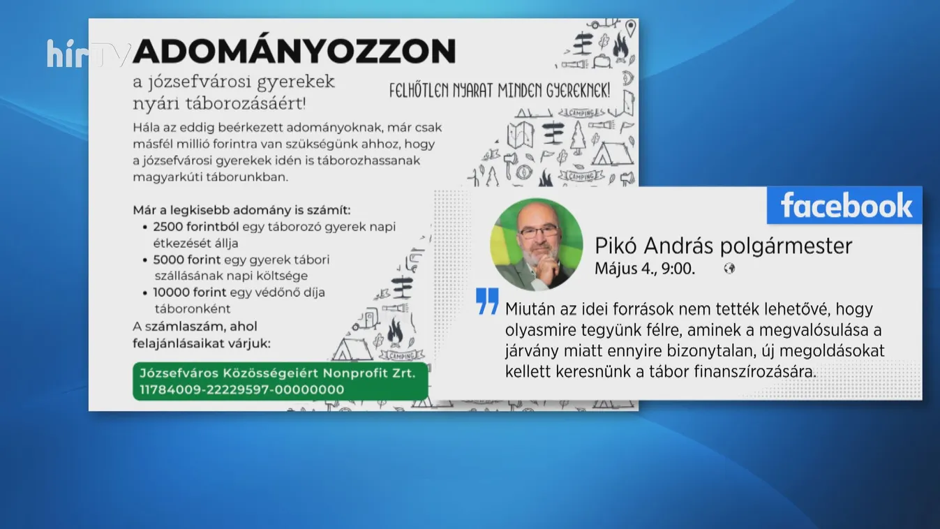 Az emberekkel finanszíroztatná a gyerekek táborozását Józsefváros polgármestere