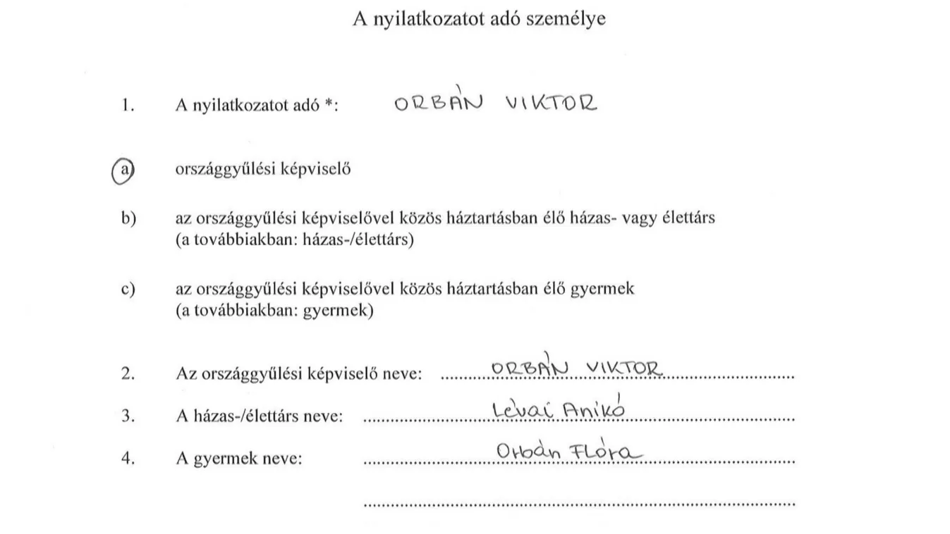 Nyilvános a miniszterelnök vagyonnyilatkozata is