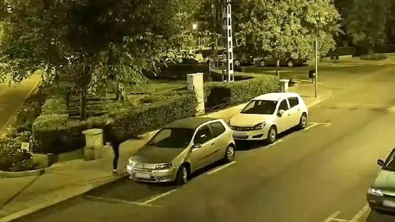 Autó-visszapillantókat rugdosott le