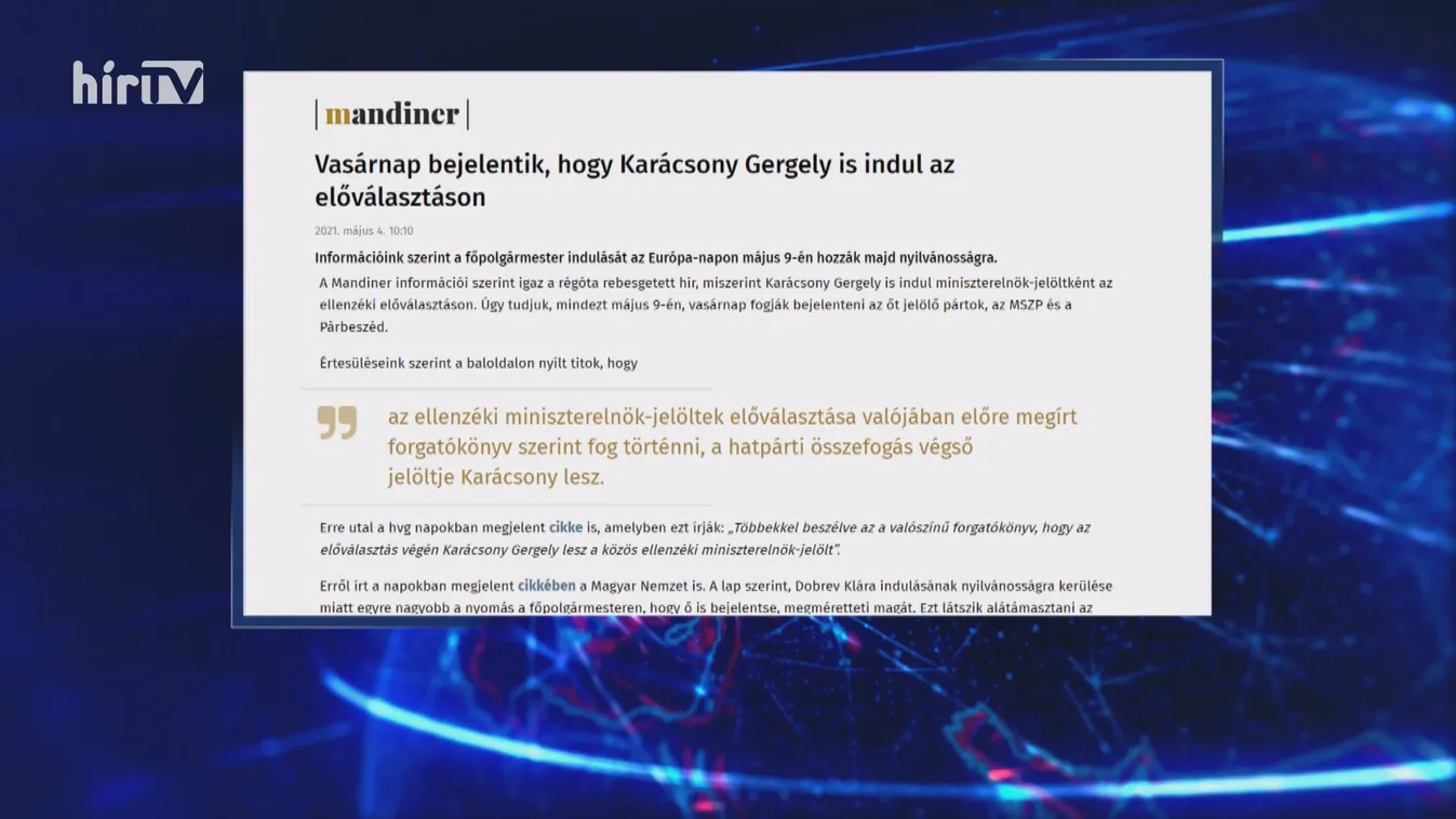 Vasárnap bejelenthetik Karácsony Gergely indulását az előválasztáson