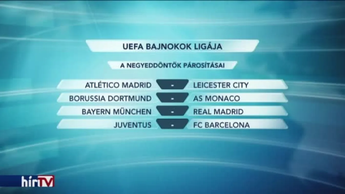 Itt vannak a BL-negyeddöntők párosításai