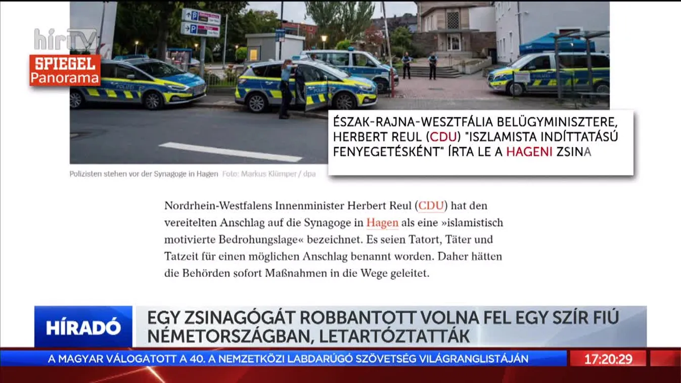 Egy zsinagógát robbantott volna fel egy szír fiú Németországban, letartóztatták