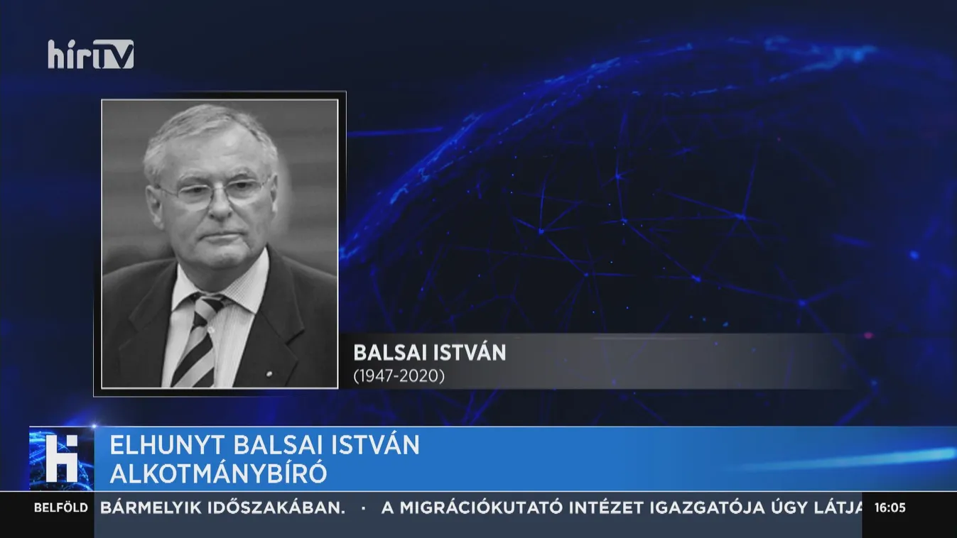 Elhunyt Balsai István alkotmánybíró