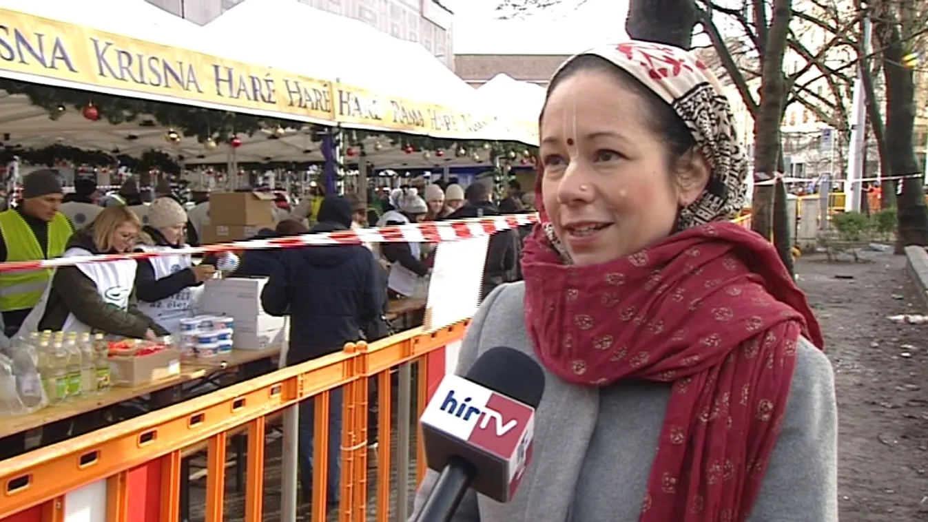 Melegételt és élelmiszercsomagot osztanak a Krisna-tudatú hívők