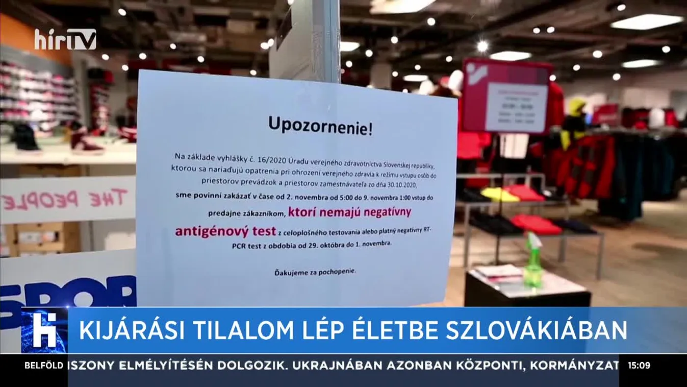 Kijárási tilalom Szlovákiában