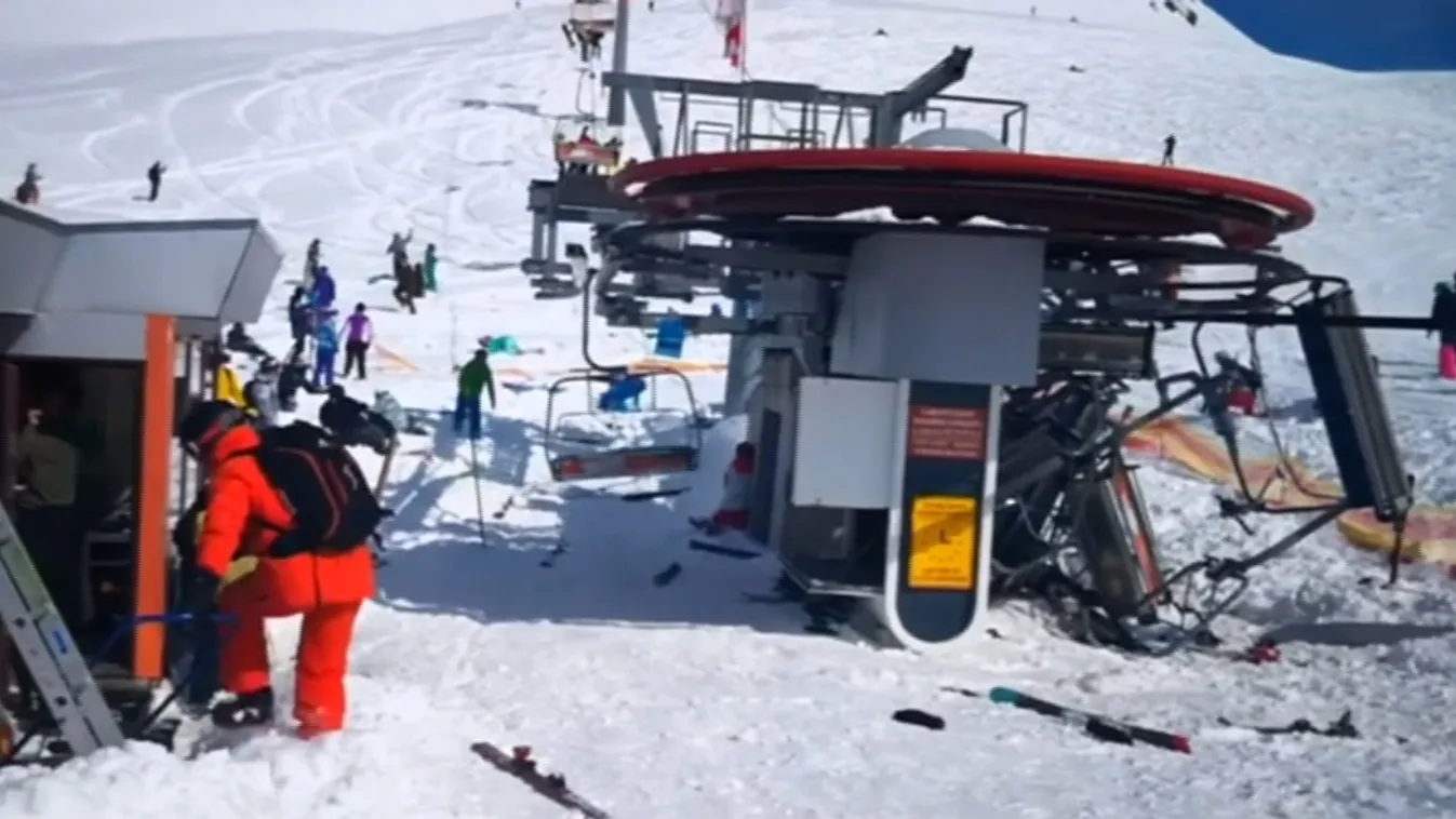 Elszabadult egy sílift Grúziában