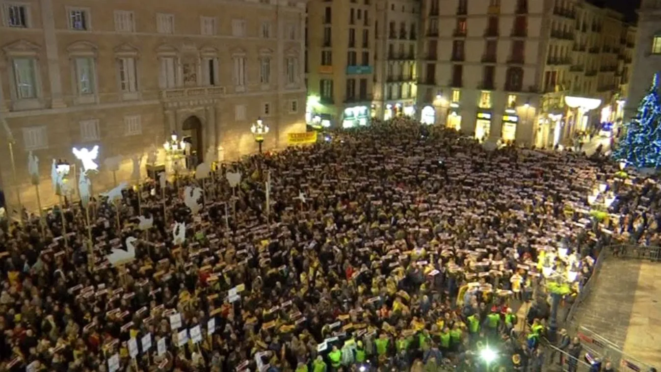 Tömegtüntetés Barcelonában