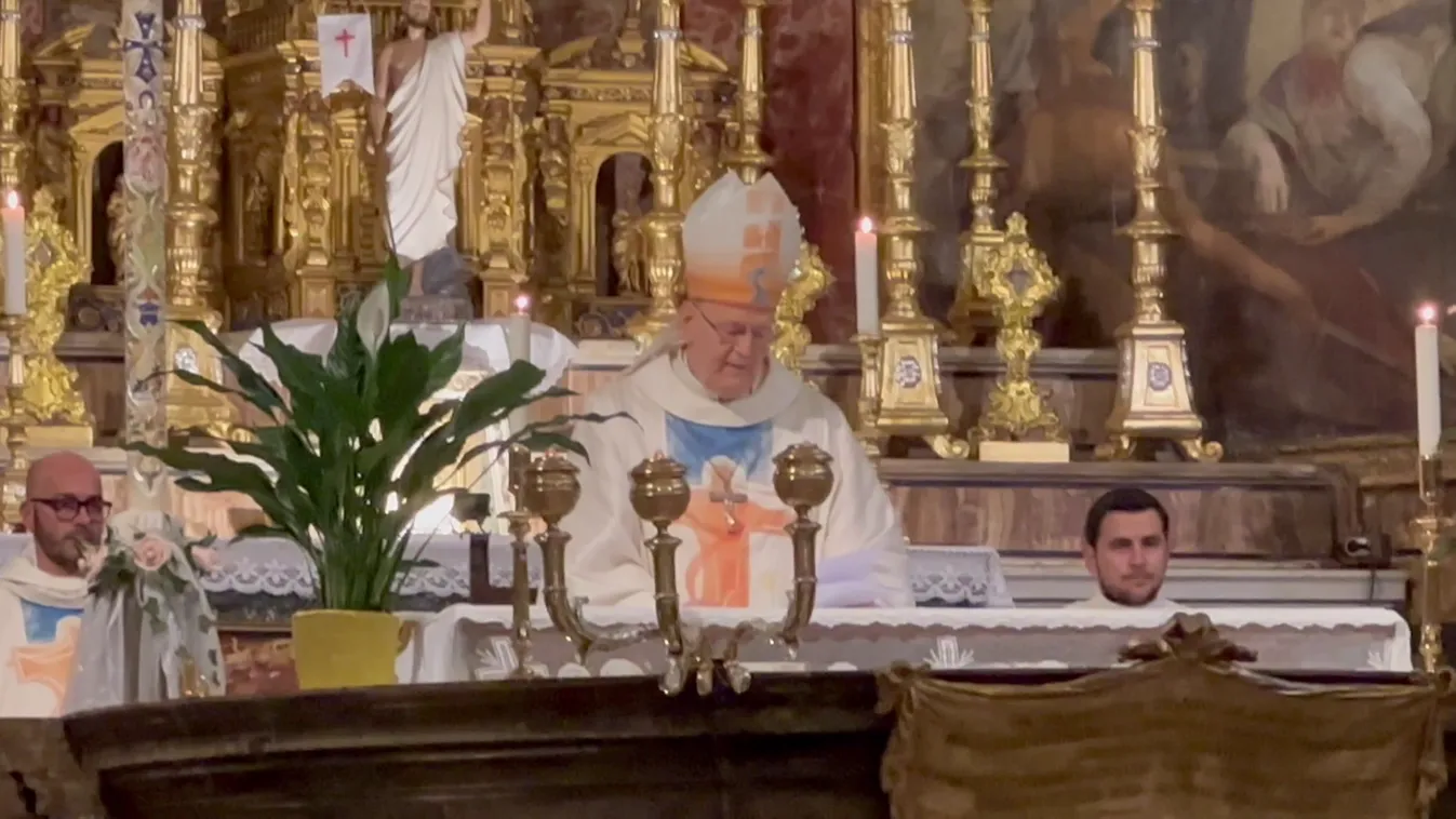 Római címtemplomában misézett Erdő Péter bíboros + videó