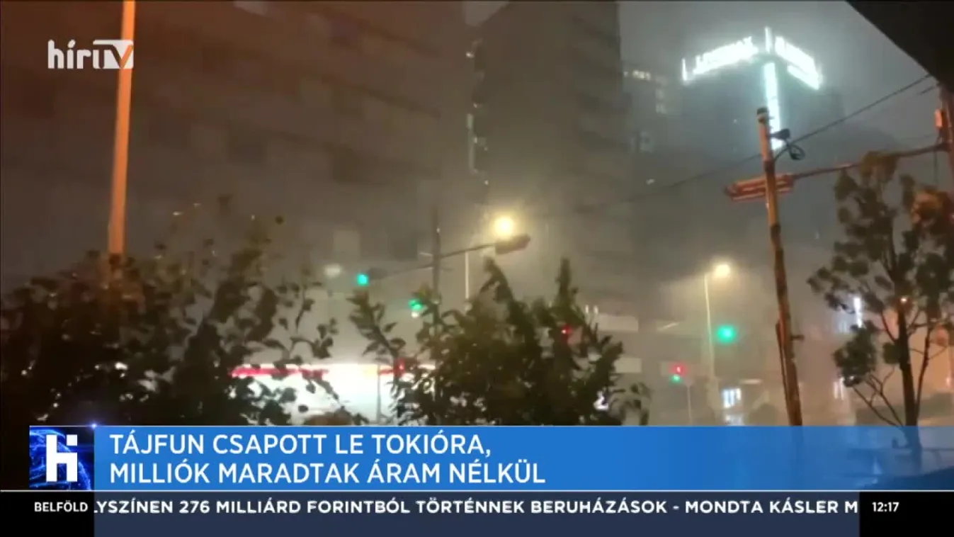 Tájfun csapott le Tokióra, milliók maradtak áram nélkül