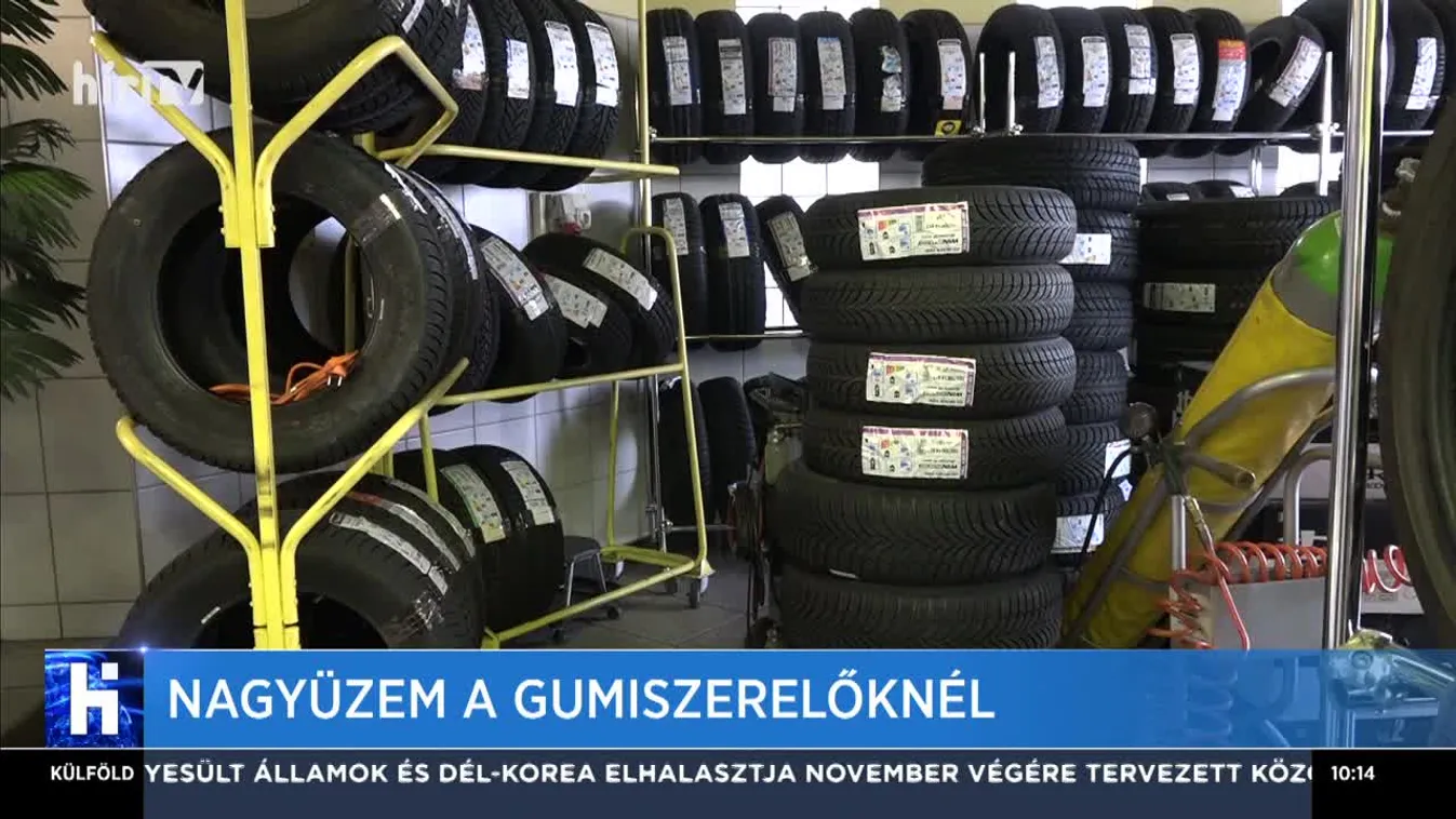 Nagyüzem a gumiszerelőknél
