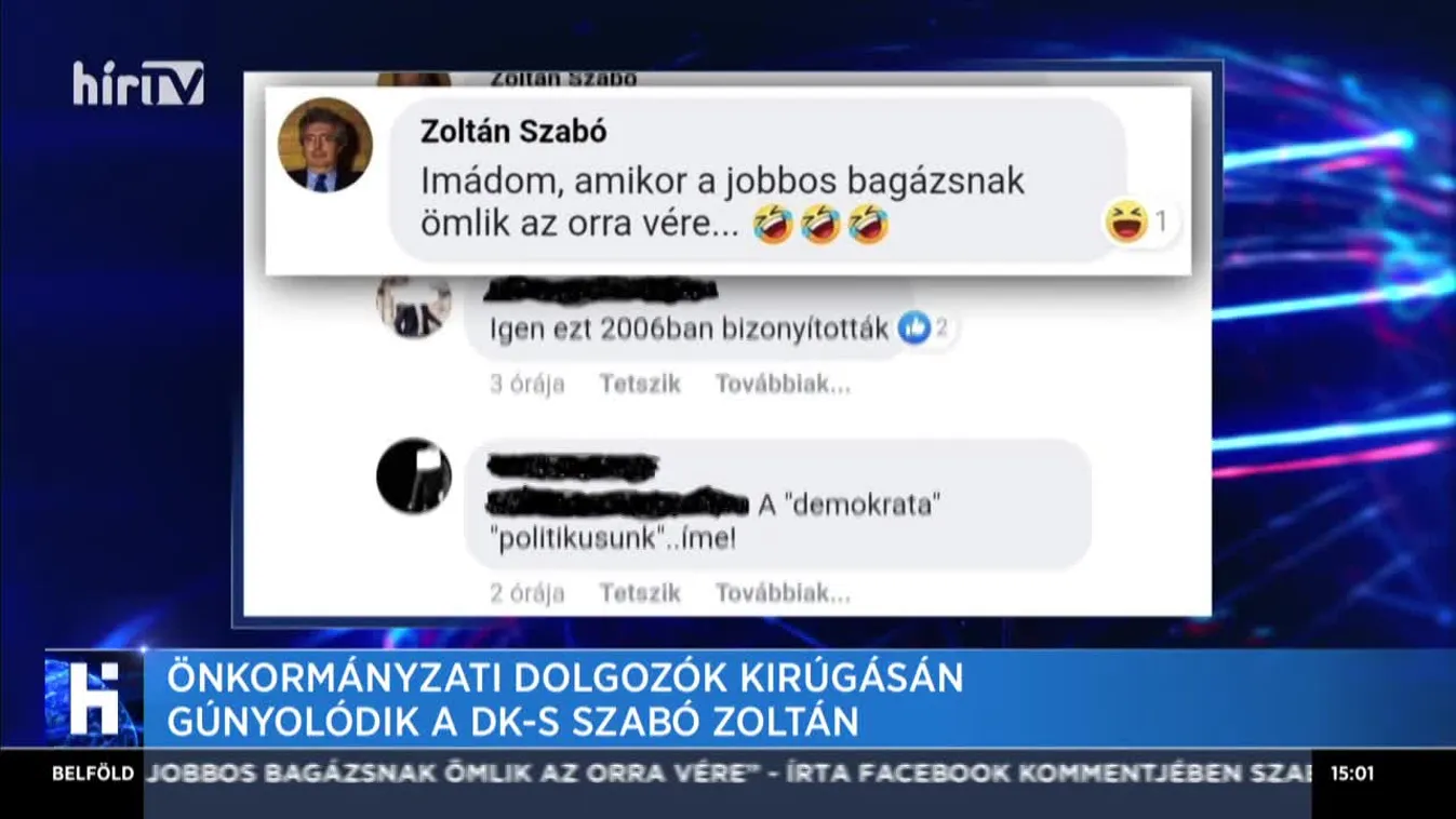 Önkormányzati dolgozók kirúgásán gúnyolódik a DK-s Szabó Zoltán