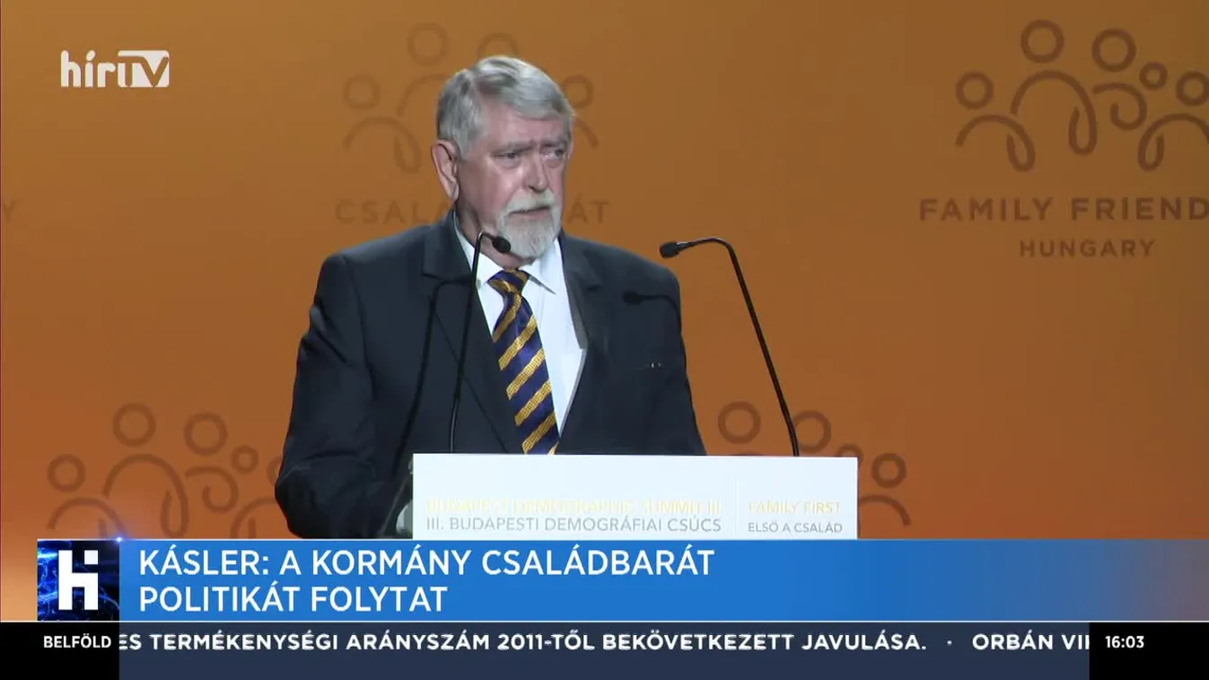Kásler: A kormány családbarát politikát folytat