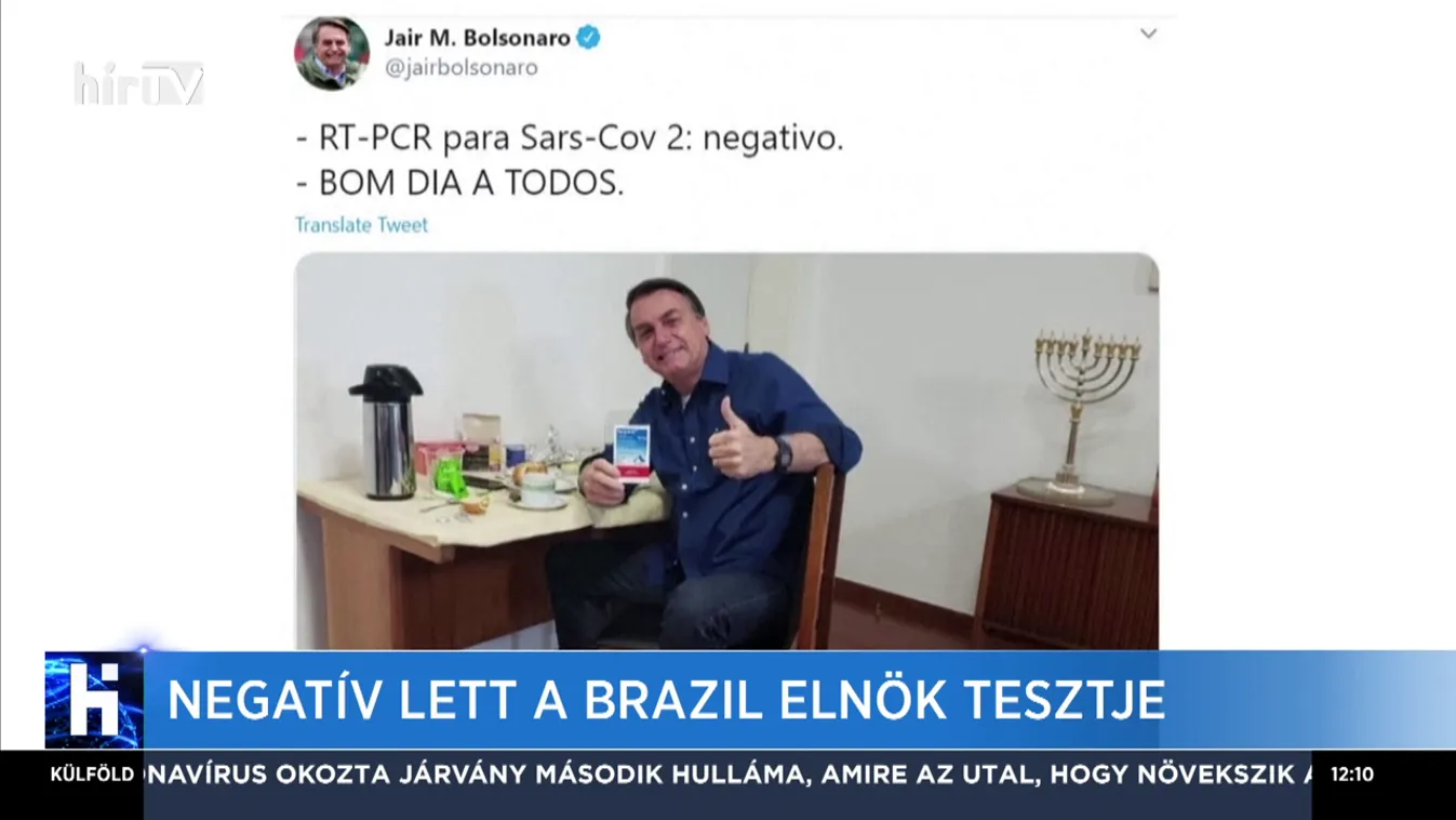 Negatív lett a brazil elnök tesztje