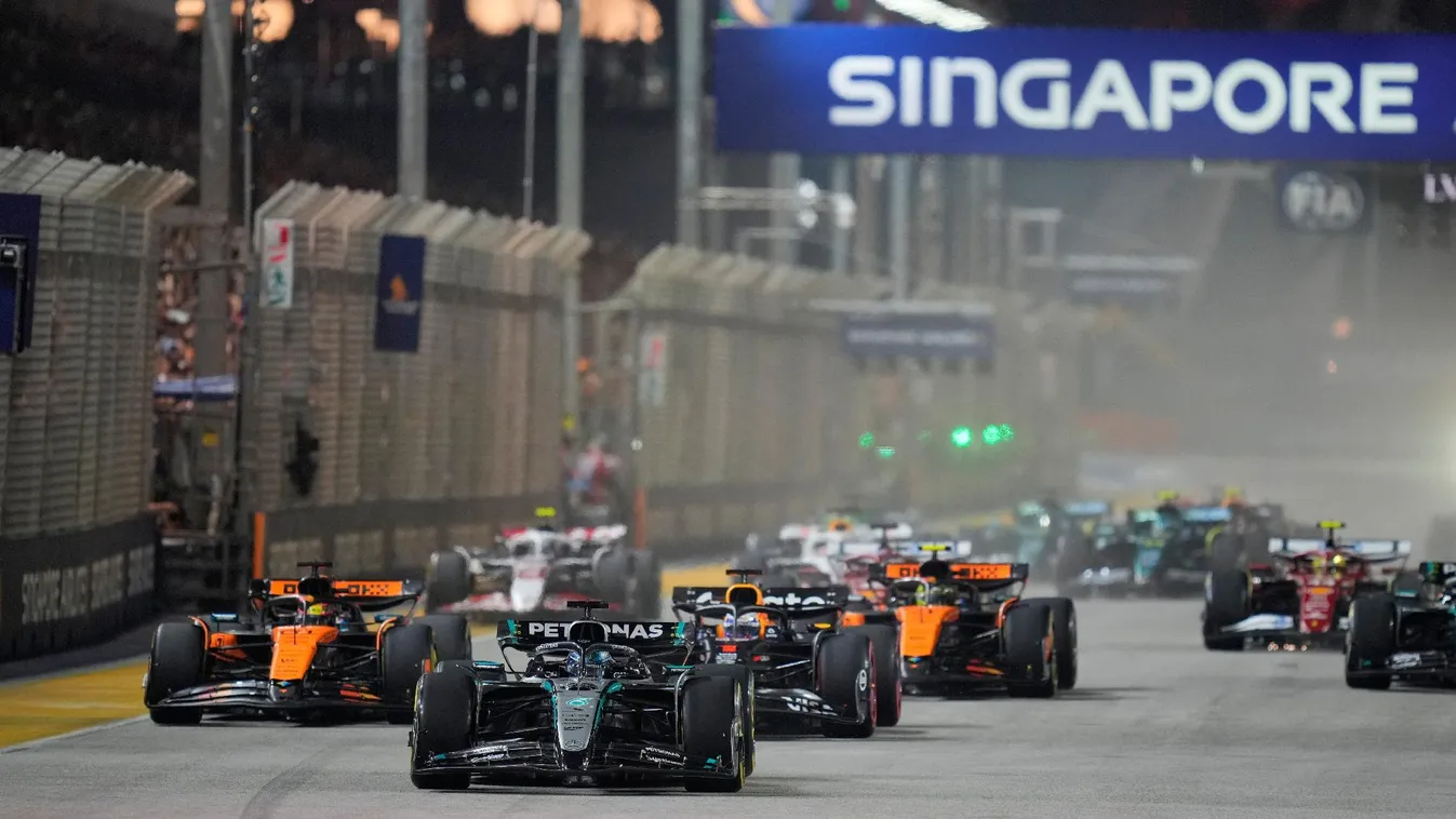 Russell rajt-cél győzelmet aratott Szingapúrban, világbajnok a McLaren