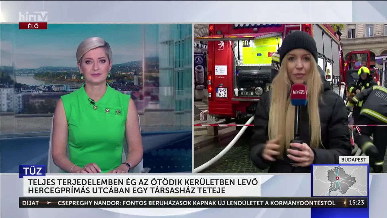 TELJES TERJEDELEMBEN ÉG AZ ÖTÖDIK KERÜLETBEN LEVŐ HERCEGPRÍMÁS UTCÁBAN EGY TÁRSASHÁZ TETEJE