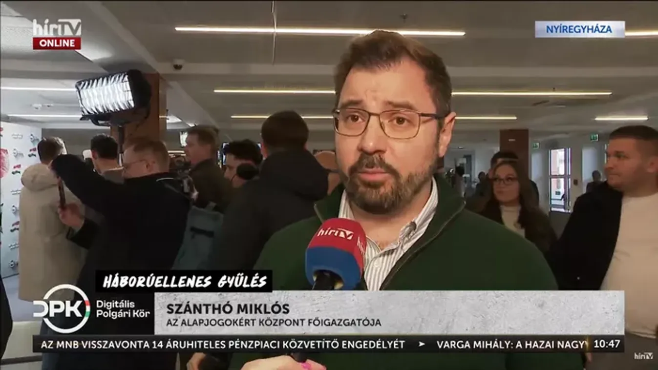 Szánthó Miklős Nyíregyházán: a béke az egyetlen út