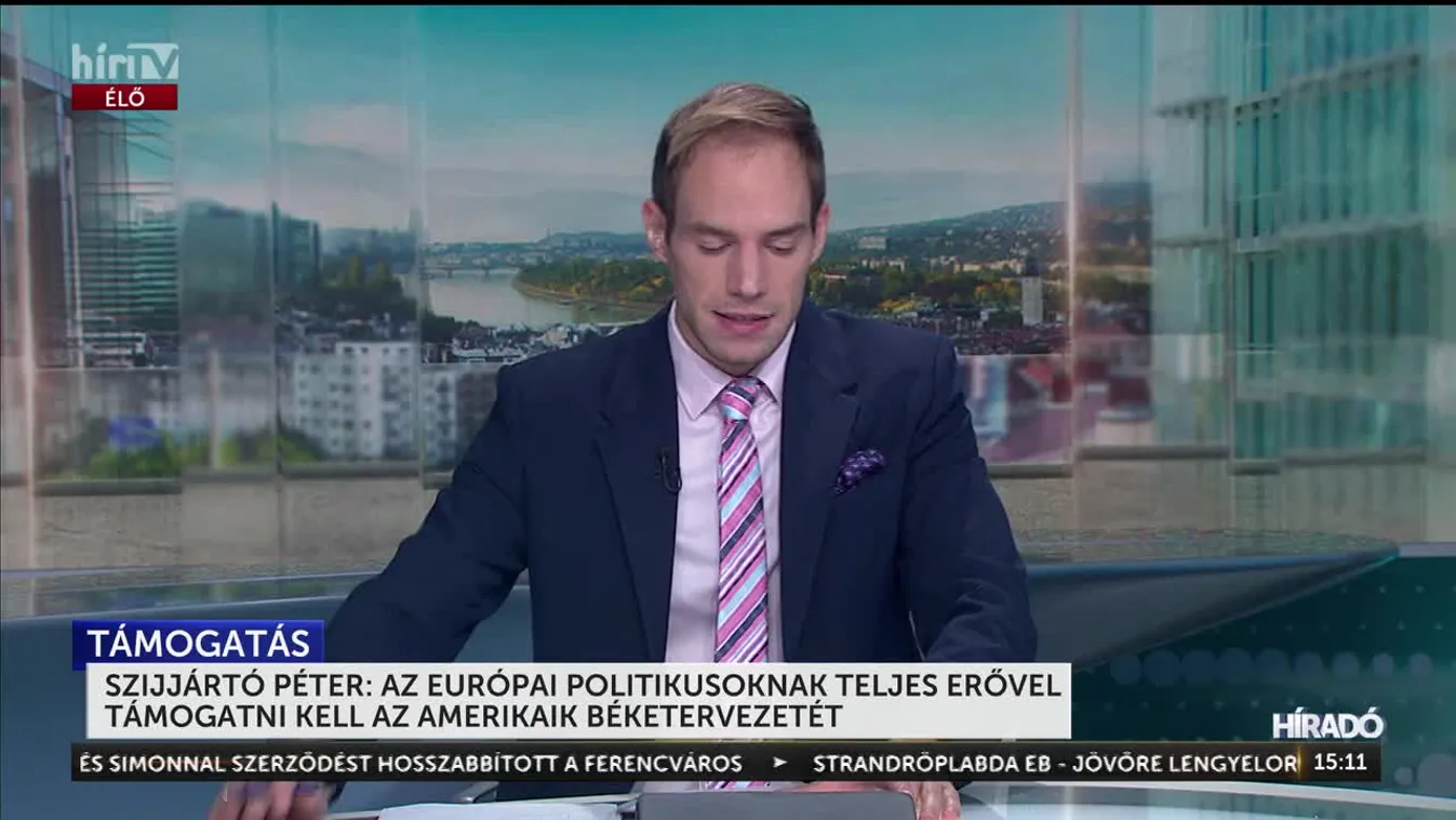 SZIJJÁRTÓ PÉTER: AZ EURÓPAI POLITIKUSOKNAK TELJES ERŐVEL TÁMOGATNI KELL AZ AMERIKAIK BÉKETERVEZETÉT