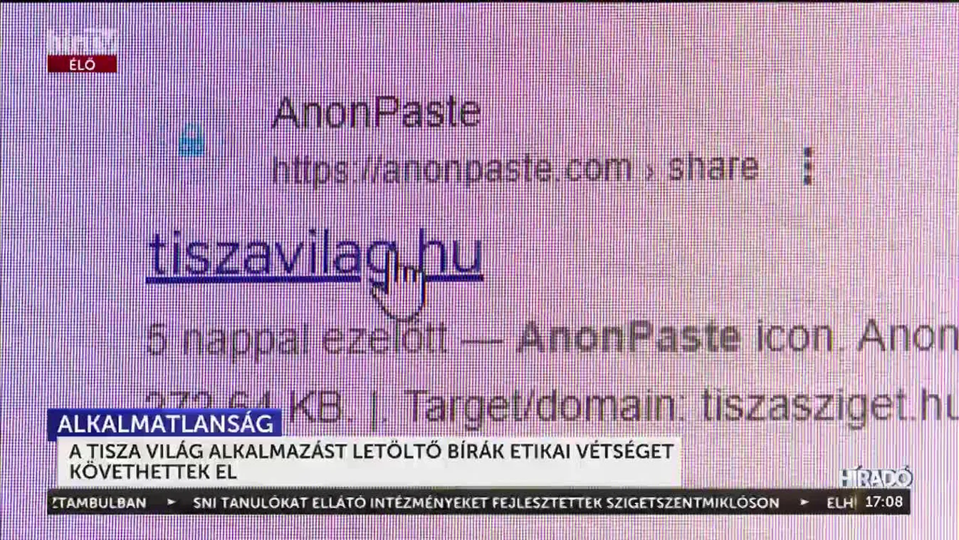 A TISZA VILÁG ALKALMAZÁST LETÖLTŐ BÍRÁK ETIKAI VÉTSÉGET KÖVETHETTEK EL