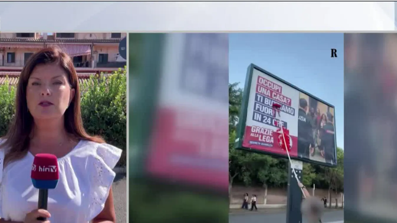 A Liga szerint cenzúra, hogy a római városvezetés leszedette az illegális lakásfoglalók elleni plakátokat + videó