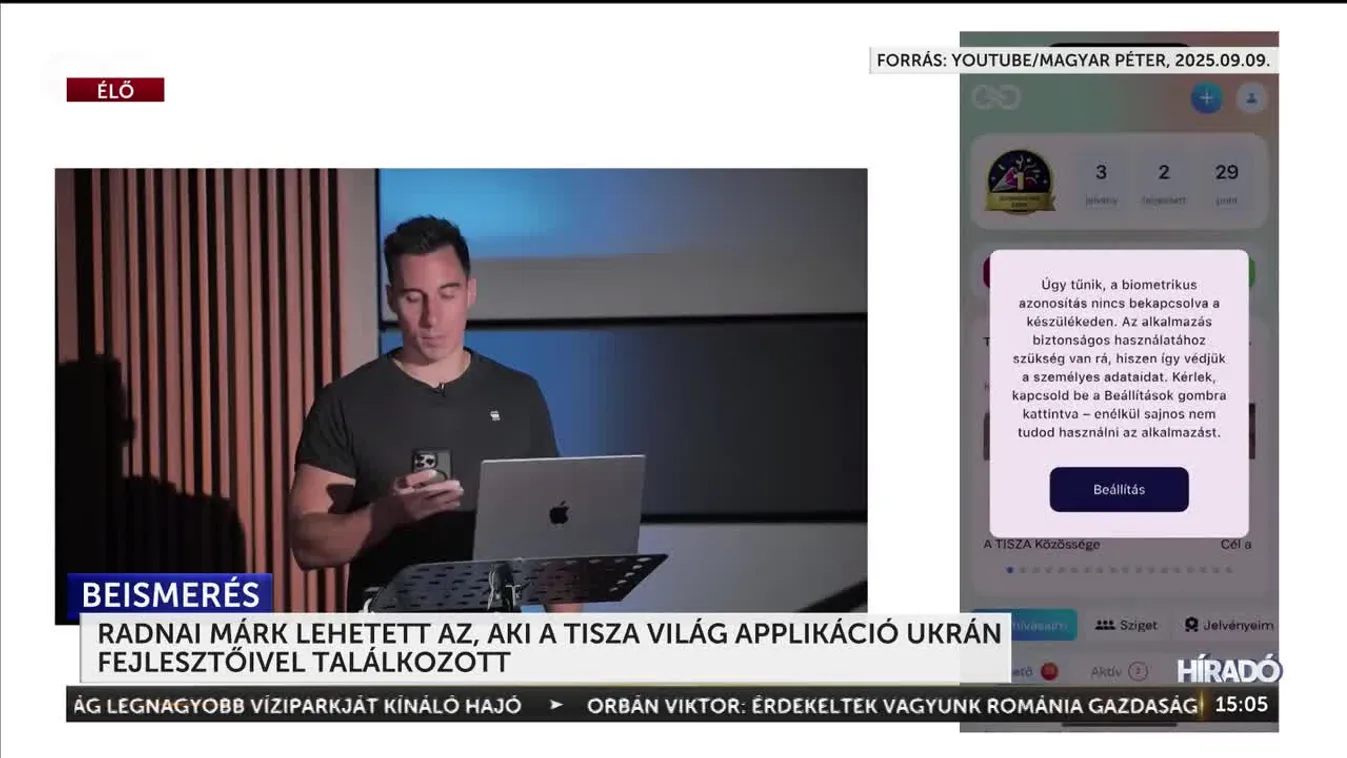 Radnai Márk lebuktatta Magyar Péter hazugságát, ugyanis maga találkozhatott az ukrán fejlesztőkkel + videó