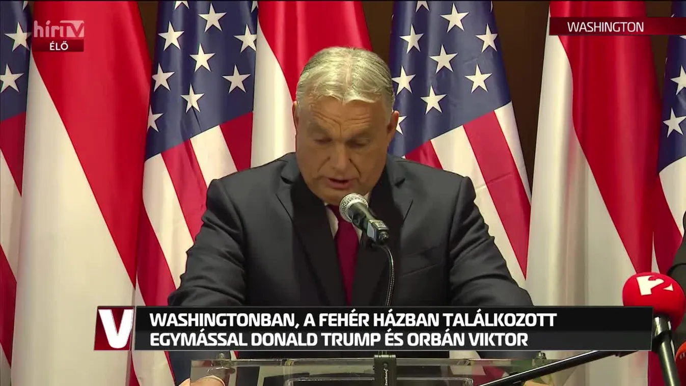 Orbán Viktor és Szijjártó Péter rendkívüli sajtótájékoztatója Washingtonban