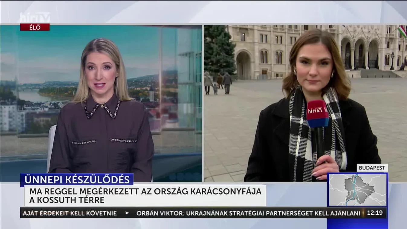 Megérkezett az ország karácsonyfája a fővárosi Kossuth térre