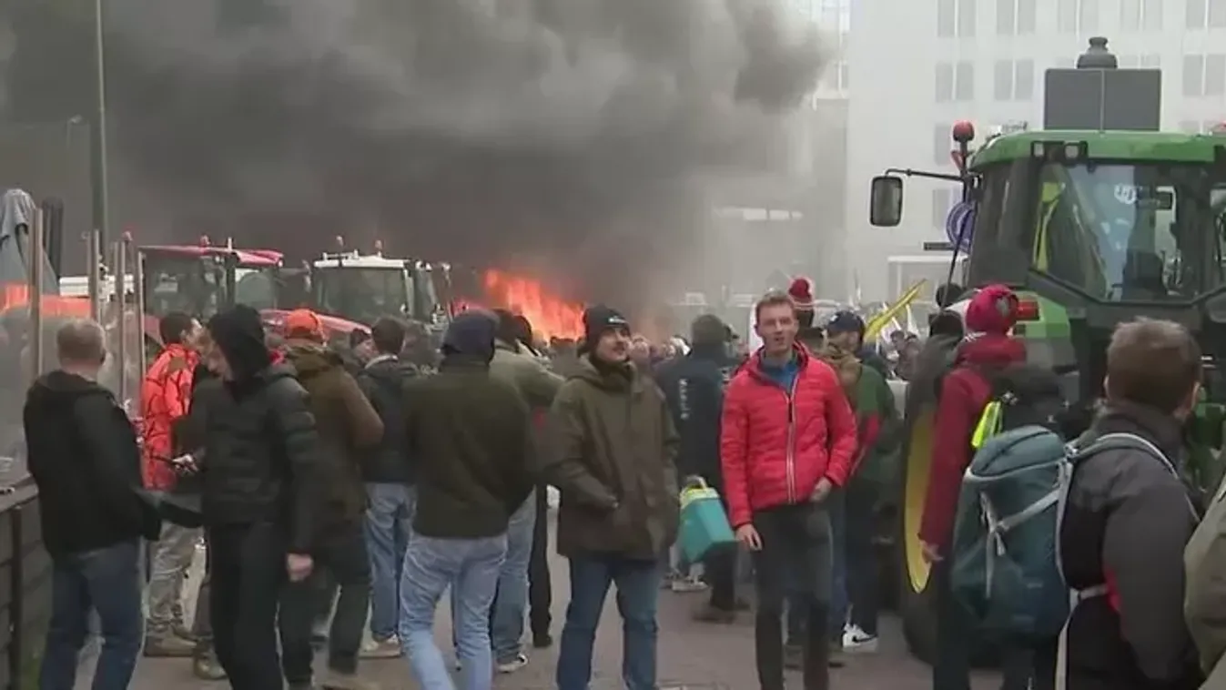 Pattanásig feszült a hangulat Brüsszel utcáin