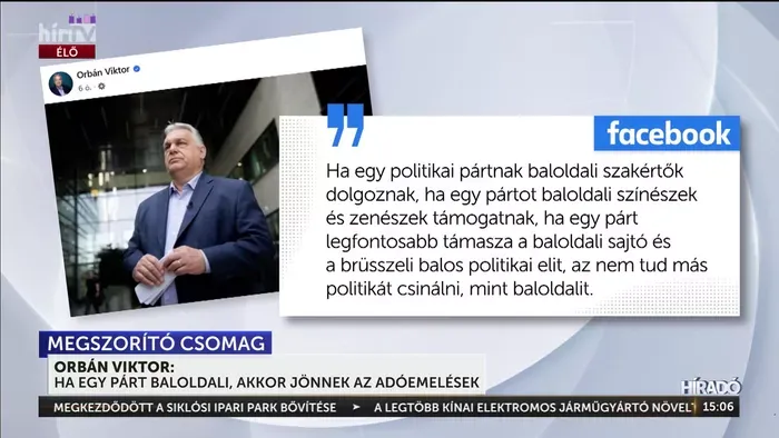 Orbán Viktor: Csak papíron jó a Tisza-csomag