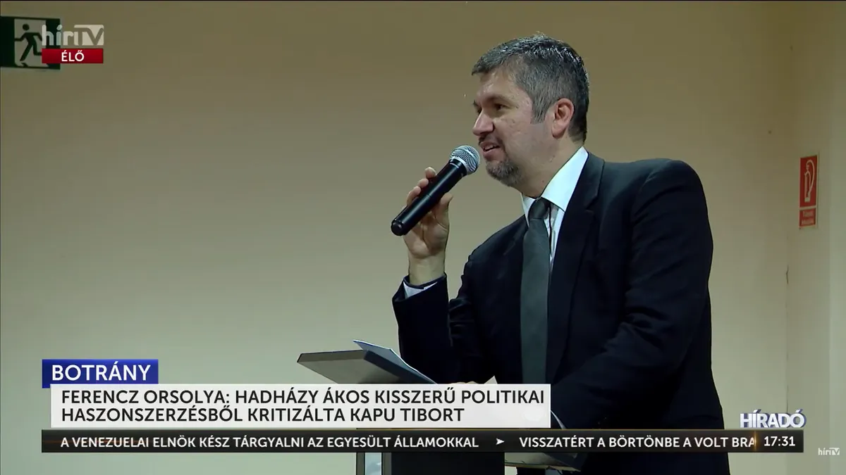 Ferencz Orsolya: Hadházy Ákos kisszerű politikai haszonszerzésből kritizálta Kapu Tibort