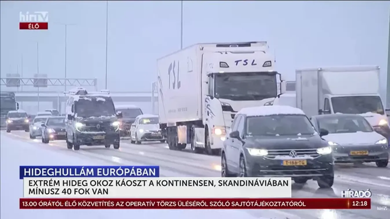 Extrém hideg okoz káoszt Európában, Skandináviában mínusz 40 fok van