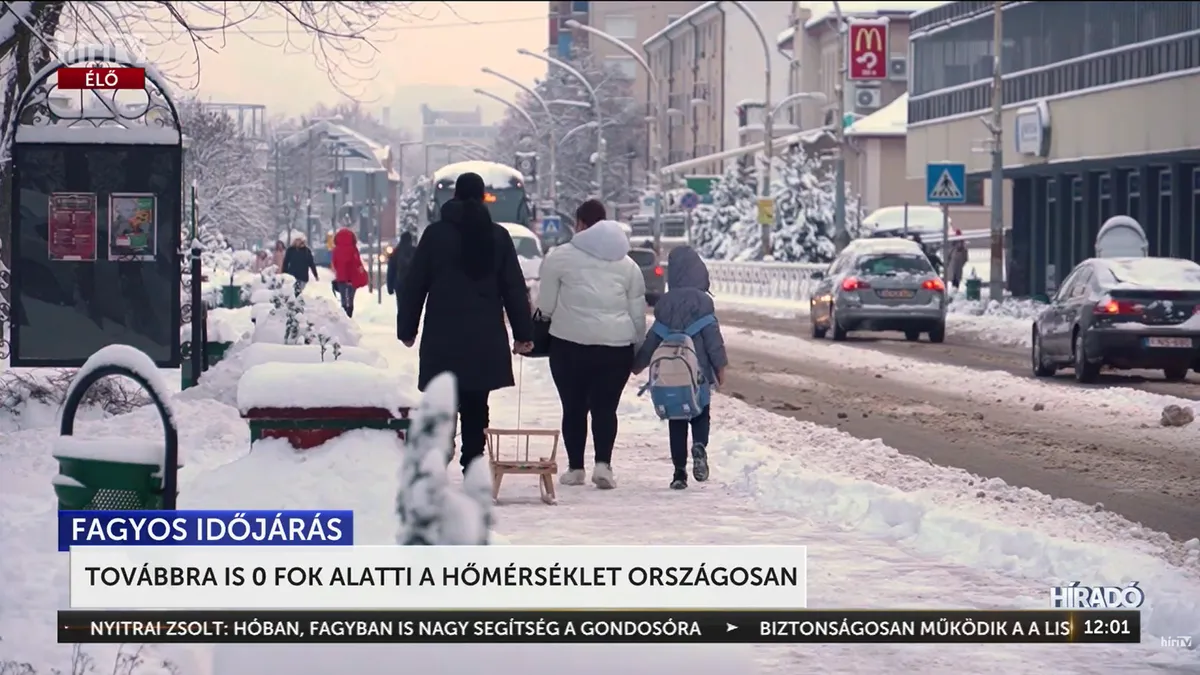 Továbbra is 0 fok alatti a hőmérséklet országosan