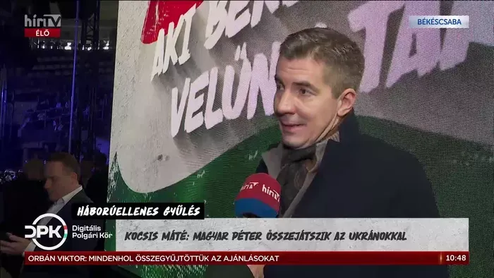 Kocsis Máté szerint ha a a Tisza nyer, Ukrajna nyer