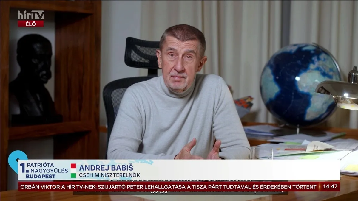 Babiš videóüzenetben üdvözölte a budapesti Patrióta nagygyűlést