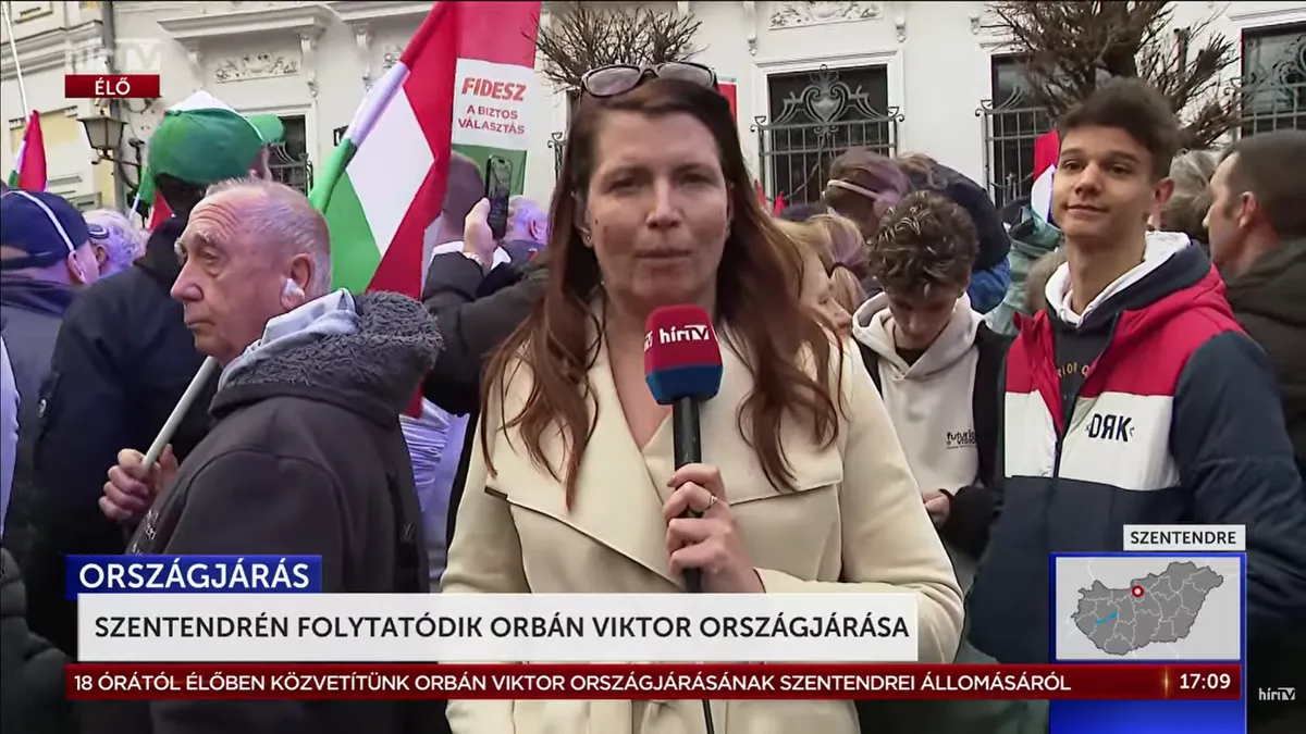 Orbán Viktor Szentendrén folytatja országjárását, Heiter Lívia már a helyszínen jelentkezik