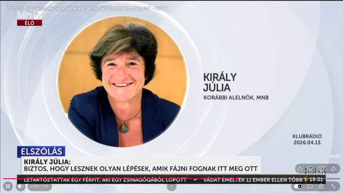 Király Júlia elismerte: a Tisza Párt gazdaságpolitikája „fájni fog” a magyaroknak
