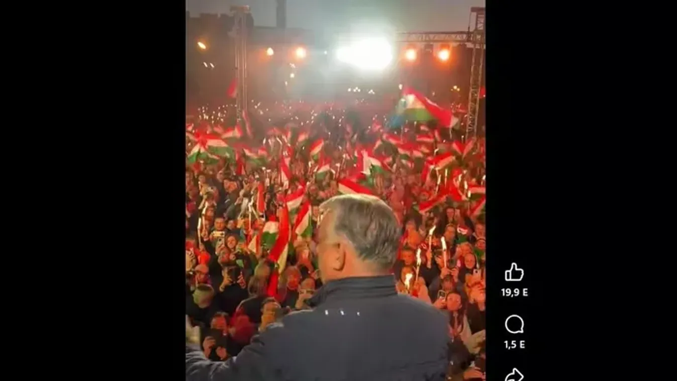 Ezt látta Orbán Viktor a kampányzáró színpadáról