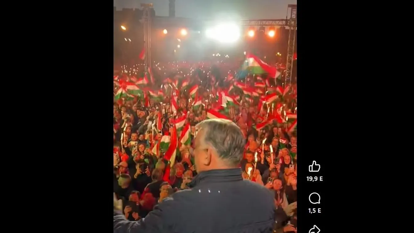 Ezt látta Orbán Viktor a kampányzáró színpadáról