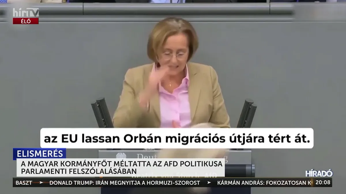 Beatrix von Storch a Bundestagban méltatta a leköszönő Orbán Viktort