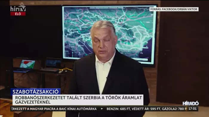 Orbán Viktor összehívta a Védelmi Tanácsot a gázvezeték-merénylet miatt
