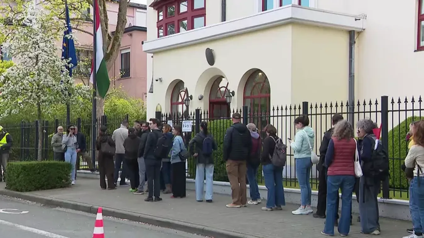 Kígyózó sorok a brüsszeli nagykövetség előtt