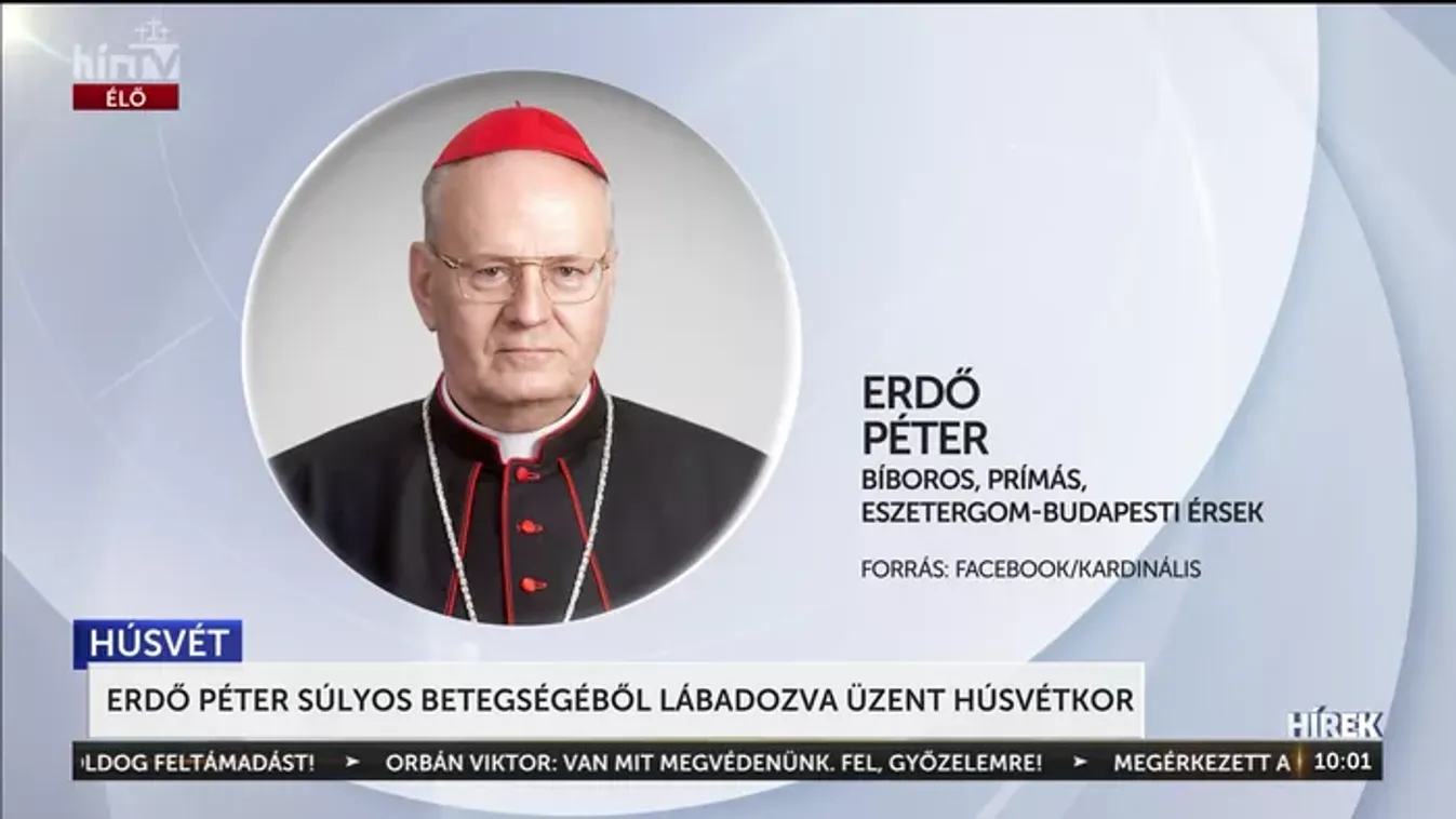 Erdő Péter bíboros húsvéti üzenete a híveknek a Prímási Palotából