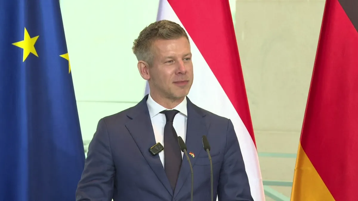 Friedrich Merz és Magyar Péter közös sajtótájékoztatója Berlinből